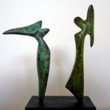 Begegnung  –  Patinierte Bronze, H 9,5 cm